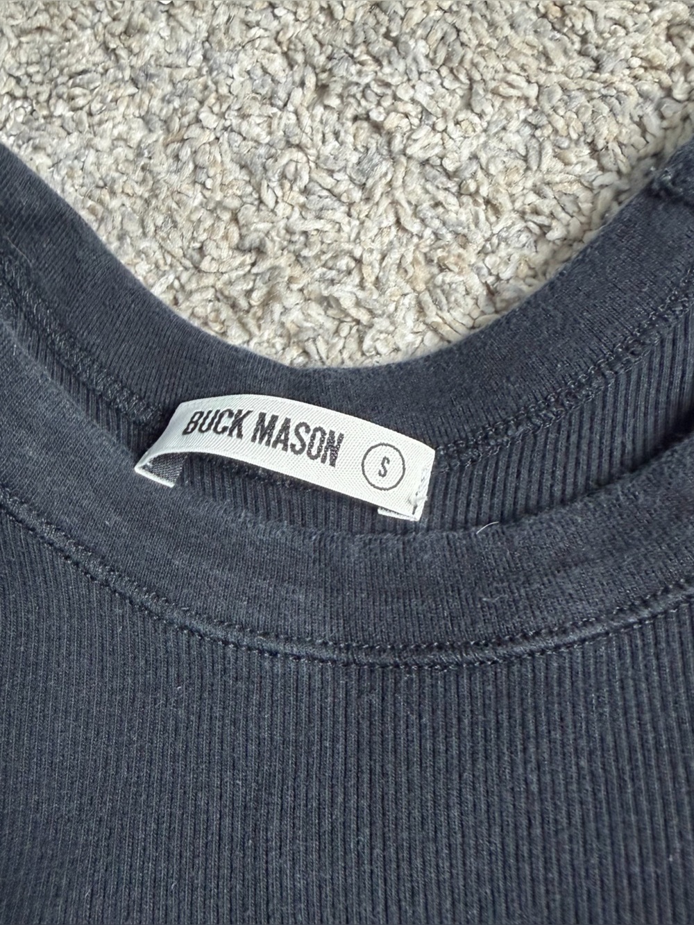 Buck Mason Surplus Ribbed Tank Maxi Dress small black organic cotton minimalist - Picture 9 of 14